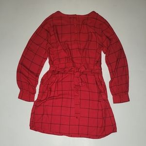 a new day Red Dress Windowpane Patterned Size XL